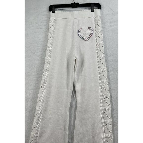 Free People Love Shack Fancy Toro Pants Size Large True White Patch Pointelle - Picture 6 of 10
